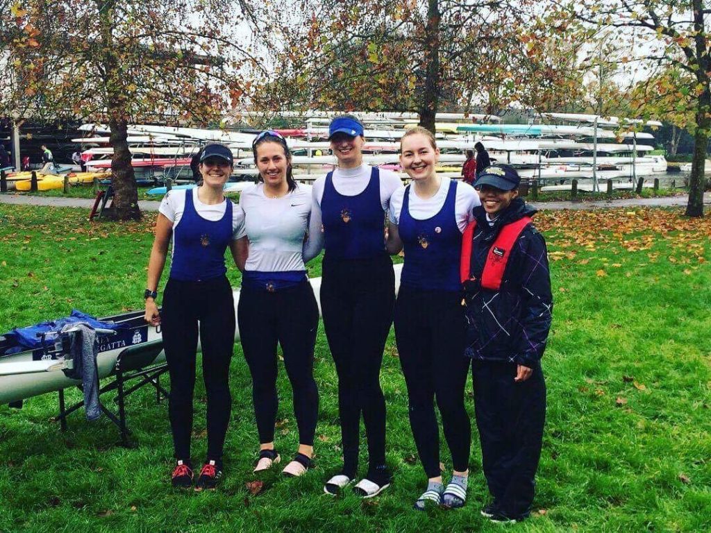 The winning crew of Hattie, Megan, Sophie, Maddie and Tsolo