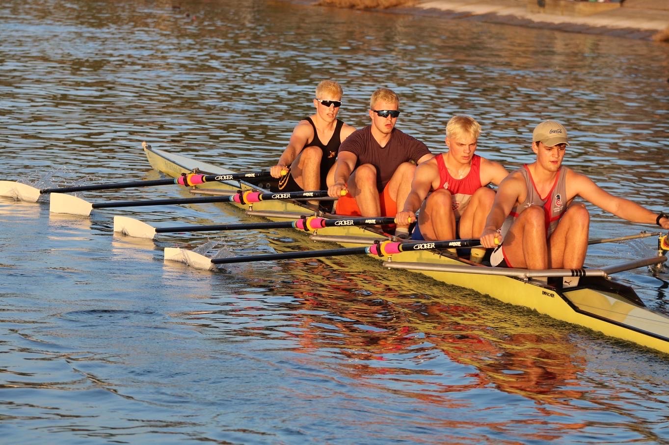 Stroke to bow: James, Joe, Jack and Tom training in Seville 2022